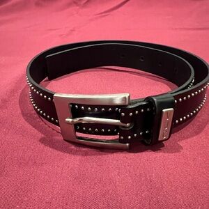 Versace Jeans Collection Black Belt with Silver Accents